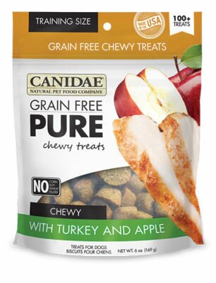 Canidae soft-baked dog treats with turkey and apple